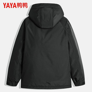 鸭鸭羽绒服鸭鸭（YAYA）羽绒服男短款厚款连帽可拆青年保暖冬季户外工装休闲外套 军绿色 185/2XL(150-170斤)