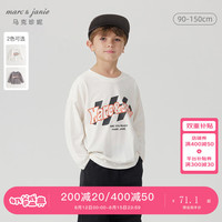 马克珍妮 marc & janie男童机能赛车纯棉长袖T2024年秋装241003 象牙白 110cm （身高101-110）