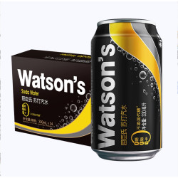 watsons 屈臣氏 苏打水 原味黑罐 330ml*24罐