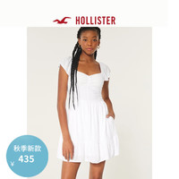 HOLLISTER24夏新款甜美活力低领小飞袖花边连衣裙 女 KI359-4316 白色
