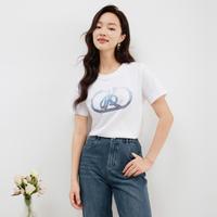 夏季轻薄透气简约设计感纯棉圆领百搭T恤上衣女