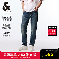 杰克·琼斯（JACK&JONES）秋季休闲潮男百搭舒适纯色长裤水洗修身牛仔裤子男224332012 A14 深牛仔蓝 A14 深牛仔蓝 170/78A/SRW