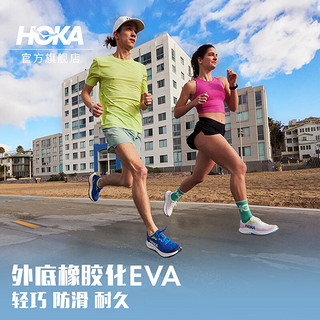 HOKA ONE ONE男女款夏季林康4公路跑步鞋RINCON 4减震防滑透气 霜白色/金色-男 43