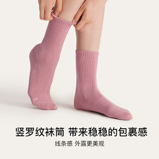 ubras24年袜子防臭轻呼吸男运动袜女款罗纹中筒袜百搭潮袜3双 男款-黑色*3 3双 均码