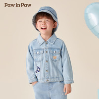 PawinPaw卡通小熊童装2024年秋冬新款男女宝牛仔夹克舒适时尚帅气 Indigo牛仔蓝色/55