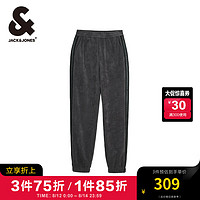 杰克·琼斯（JACK&JONES）秋冬潮舒适肌理绒感雪尼尔厚款休闲男裤侧边撞色织带束脚卫裤男装 E39 锻钢灰 185/92A/XL