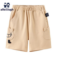 阿路和如allo&lugh童装儿童男童裤子休闲帅气宽松短裤男宝宝潮 灰白色 130cm