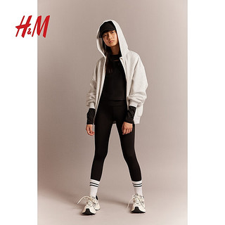 H&M【MOVE DryMove™】女童运动长裤夏季舒适跑步运动裤1035424 黑色 120/53