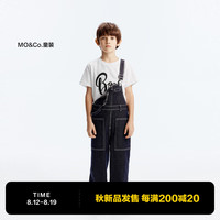 little MO&Co.little moco童装24秋装男女童牛仔背带裤连体长裤KBD3JPS003 牛仔蓝色 110/53