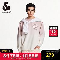 杰克·琼斯（JACK&JONES）男装衣服秋季舒适100%纯棉宽松潮流时尚简约渐变色圆领套头卫衣男 C18 尘埃粉 180/100A/L