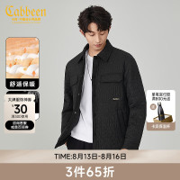 Cabbeen 卡宾 男装 90鸭绒羽绒服2024秋冬宽松外套字母刺绣肌理保暖H 煤黑色01 48