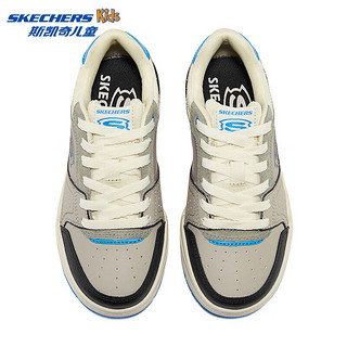 Skechers斯凯奇儿童春秋低帮休闲复古板鞋男童厚底轻便防滑运动鞋406157L 男童/灰色/蓝色/GYBL 31码