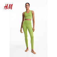 H&M【MOVE SoftMove™】女士长裤春季瑜伽服运动裤1166837 酸橙绿 160/72