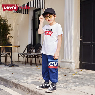 Levi's李维斯童装年夏季男童冰感短袖t恤圆领打底衫儿童上衣 明亮白 160/80(XL)