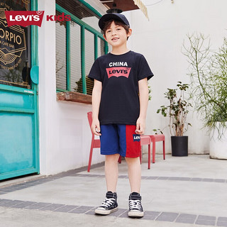 Levi's李维斯童装年夏季男童冰感短袖t恤圆领打底衫儿童上衣 黑美人 130/64(7)