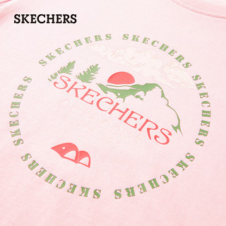 斯凯奇（Skechers）儿童套装2024年男女童针织短袖L224K039 柔粉色/01T6 XL