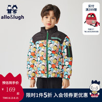 allo&lugh阿路和如儿童羽绒服加厚白鸭绒男女童加厚外套短 黑色 120cm