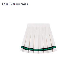 TOMMY HILFIGER24春夏童装女珠地纹理撞色运动网球裙短裙TH2422720 白色658 L/155cm