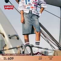 Levi's李维斯24早秋女士休闲牛仔直筒半身裙 浅蓝色 29