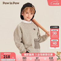 PawinPaw卡通小熊童装2024早秋新款男童长袖卫衣圆领上衣加绒