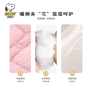 SNOOPY史努比秋冬季男女童棉内胆棉服外套保暖外衣冬季棉袄 深蓝色 130（120-130cm/40-50斤）