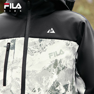 FILA【斐护科技】斐乐儿童户外防风上衣2024秋冬男中大童外套 满印一-ZA 110cm