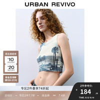 UR2024秋季女装休闲度假风印花无袖针织背心UWL940091 多色 S