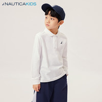 NAUTICA诺帝卡童装【儿童基本款】 男童女童POLO衫春秋季长袖T恤 白色 130cm