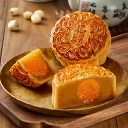 元朗 蛋黄白莲蓉月饼100g传统糕点零食广式小月饼中秋月饼散装
