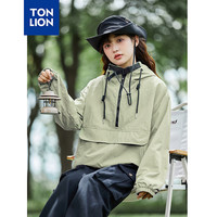 唐狮 TONLION2024秋女户外连帽半开襟长袖卫衣外套TB 浅草绿 XL