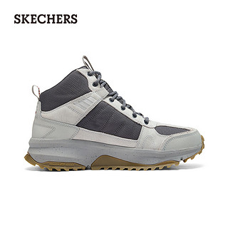 斯凯奇（Skechers）男士复古休闲鞋高透气记忆泡棉鞋垫237315 灰色/炭灰色/GYCC 43