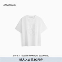 Calvin Klein Jeans24秋季女士时尚ck立体花型刺绣纯棉宽松短袖T恤J223620 YAF-月光白 L