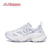 卡帕(Kappa)官方厚底增高老爹鞋子女鞋网面透气情侣运动鞋 冷灰色/银色