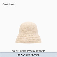 Calvin Klein Jeans24春夏女士休闲ck海边度假风纯棉针织水桶帽渔夫帽40W0913 280-杏仁黄 OS