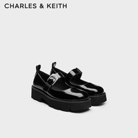 CHARLES&KEITH24秋新品CK1-70900541厚底一字扣圆头玛丽珍鞋单鞋 B
