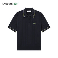 法国拉科斯特 LACOSTE女装24秋季拼色翻领时尚短袖针织Polo衫|AF2620 I61/藏青色 40 /170