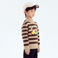 小猪班纳童装2024秋装儿童套头衫小童男童毛衣宝宝毛衫幼童潮 卡布奇诺 120cm