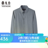 雅戈尔衬衫男士2024秋冬青年男长袖衬衫羊毛混纺面料纯色衬衫 灰色素色VLQW119708DBA 41