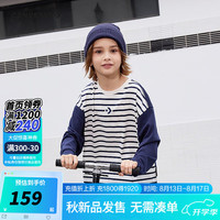 Converse匡威儿童装男童T恤2024秋季中大童假两件休闲上衣潮 藏青蓝 110/52（4）