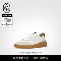 ASH 女鞋2024秋季FREE真皮厚底松糕板鞋女百搭舒适透气休闲鞋潮鞋 白色/卡其色/棕色 36