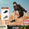 莱尔斯丹 le saunda2024秋新款通勤纯色方头粗跟靴子脚踝女鞋羊皮弹力脚眼靴5T48501