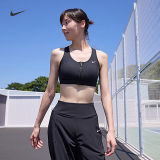 耐克（NIKE）SWOOSH女子中强度支撑速干衬垫运动内衣秋季FN2732 010黑/黑/白 XS