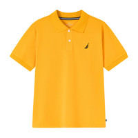 诺帝卡 NAUTICA童装【儿童基本款】 男童POLO衫夏季短袖T恤抑菌 黄 色-凉感抗菌面料 165cm