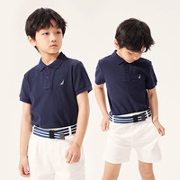 诺帝卡 NAUTICA童装【儿童基本款】 男童POLO衫夏季短袖T恤抑菌 藏青-凉感抗菌面料 120cm
