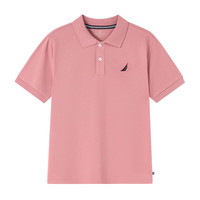 诺帝卡 NAUTICA童装【儿童基本款】 男童POLO衫夏季短袖T恤抑菌 粉红-凉感抗菌面料 130cm