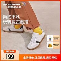 Skechers斯凯奇儿童德训鞋时尚复古女童潮流休闲鞋中大童低帮板鞋 魔术贴/浅粉色/LTPK 27.5码