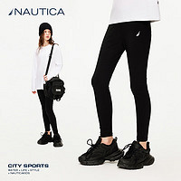 NAUTICA 童装 女童运动瑜伽裤春秋夏季打底裤legging儿童城市户外 黑色 170cm