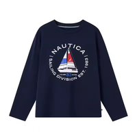 NAUTICA诺帝卡童装 男女童长袖T恤春秋季打底衫经典儿童美式复古 藏 青 140cm