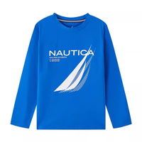 NAUTICA诺帝卡童装 男女童长袖T恤春秋季打底衫经典儿童美式复古 蓝色 165cm
