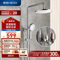 HEGII 恒洁 淋浴花洒套装 铜合金主体自动除垢手持花洒全套HMF950-333B